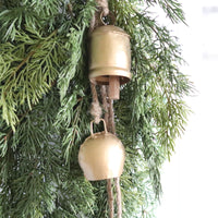 Handmade Antique Bells and Jute Rope Swag Gold
