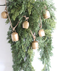 Handmade Antique Bells and Jute Rope Garland Gold