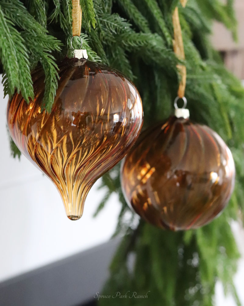 Copper Glass Swirl Ornament