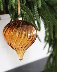 Copper Glass Swirl Ornament