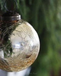Crackled Gold Glass Ornament