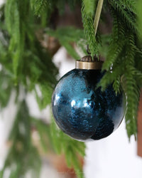 Crackled Blue Mirror Glass Ornament