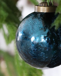 Crackled Blue Mirror Glass Ornament