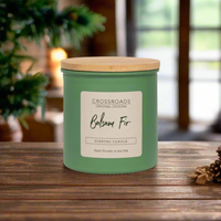 Crossroads Balsam Fir Coloured Glass Jar Candle 14oz