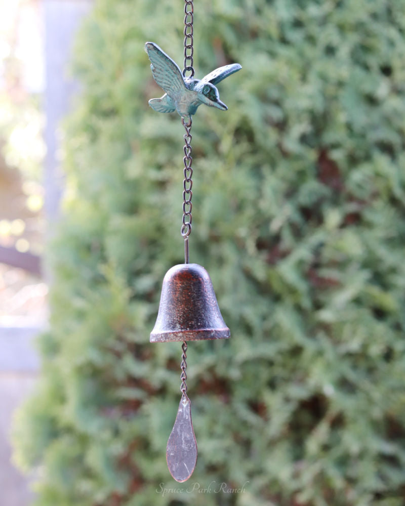 Cast Iron Hummingbird Bell Wind Chime