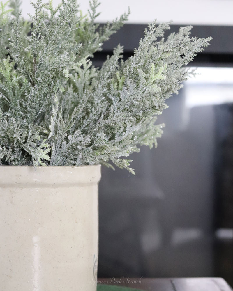 Flocked Cedar Bush 17.5"