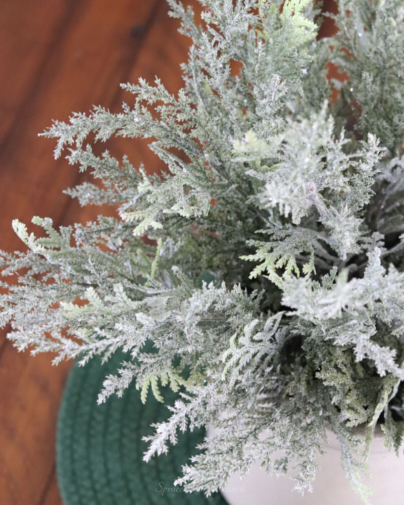 Flocked Cedar Bush 17.5"