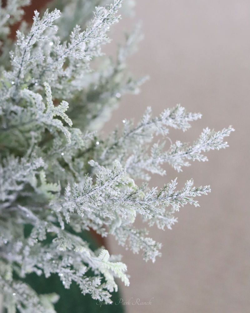 Flocked Cedar Bush 17.5"