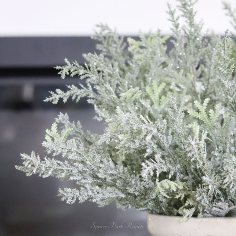 Flocked Cedar Bush 17.5"