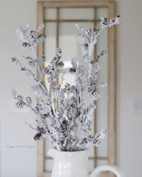 Flocked Twig and Mini Pinecone Stem 31.5"