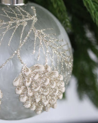 Frosted Glass Holiday Pinecone Ornament