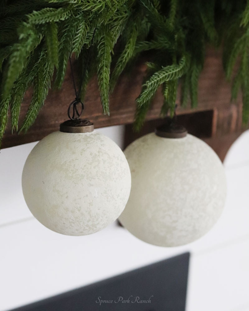 White Frosted Glass Ornament