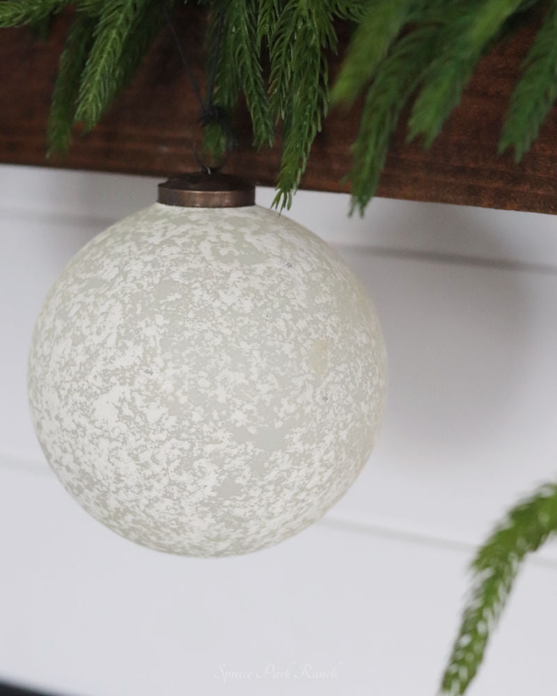 White Frosted Glass Ornament