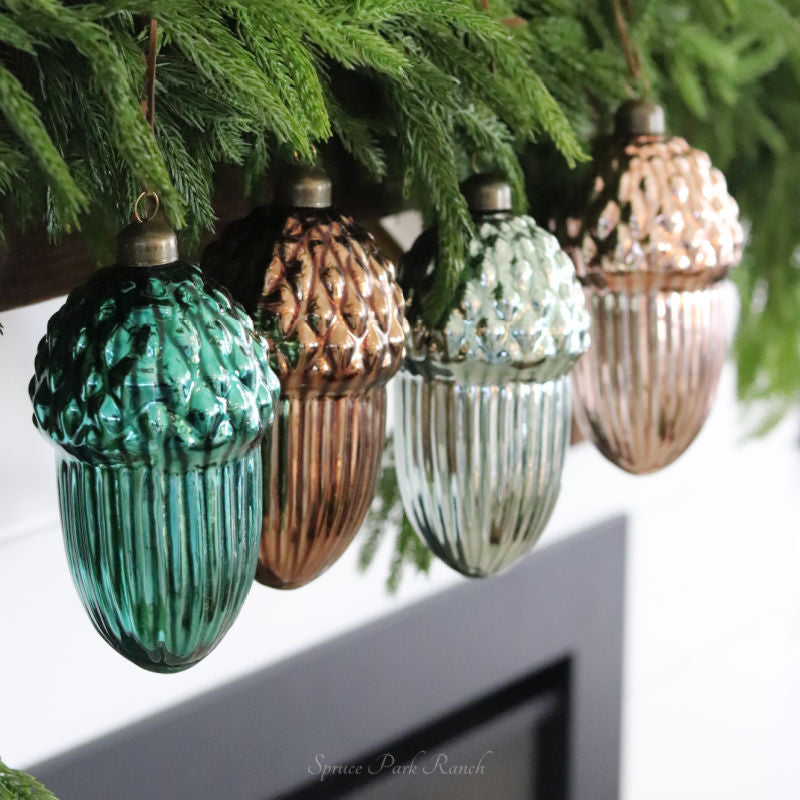 Coloured Glass Acorn Ornament