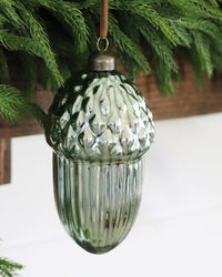 Coloured Glass Acorn Ornament