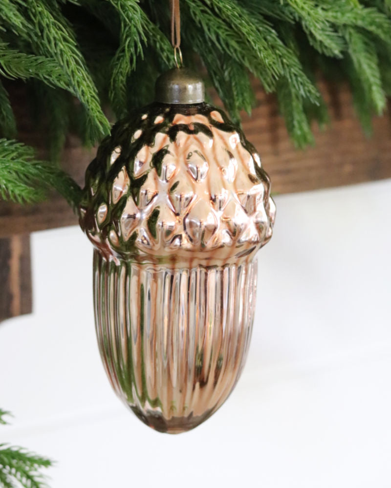 Coloured Glass Acorn Ornament