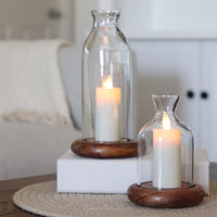 Glass Jar on Wood Base