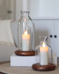 Glass Jar on Wood Base