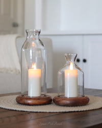 Glass Jar on Wood Base