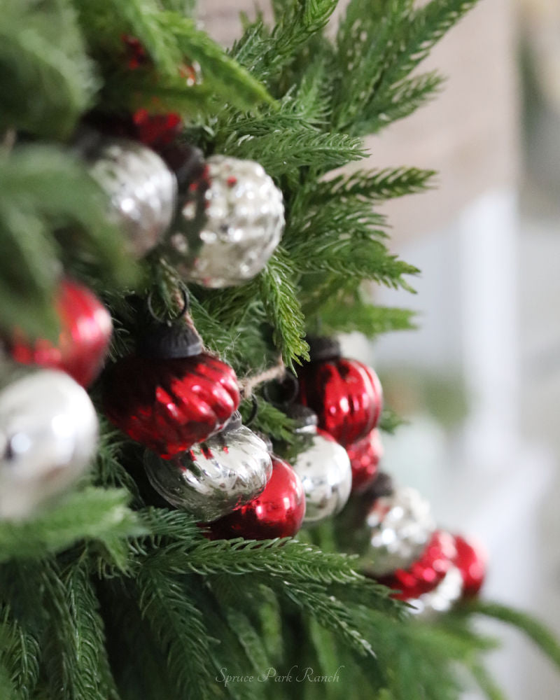 Glass Red and Silver Garland