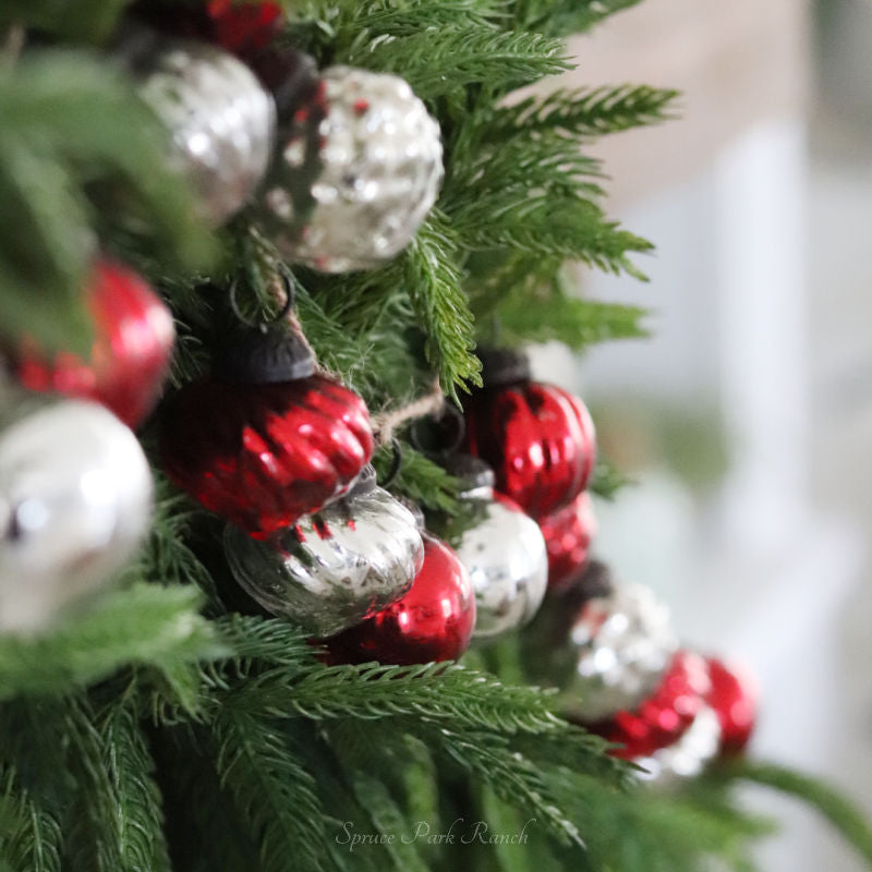 Glass Red and Silver Garland