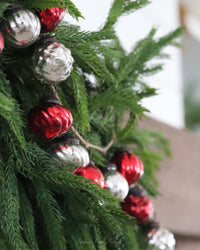 Glass Red and Silver Garland