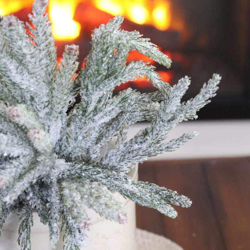 Glittered Coned Snowy Norfolk Pine Collection Real Touch