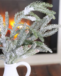 Glittered Coned Snowy Norfolk Pine Collection Real Touch