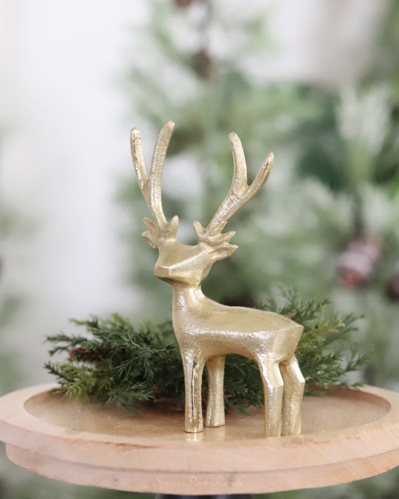 Gold Reindeer Figurine