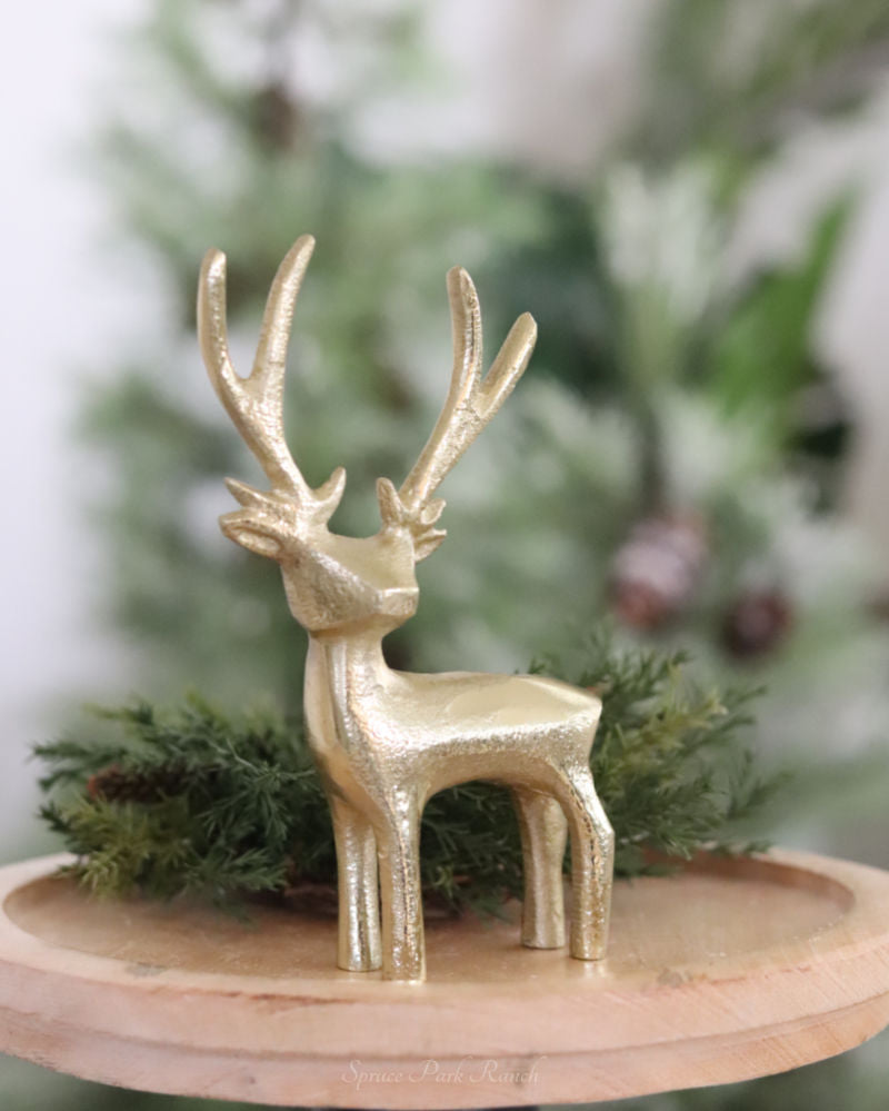 Gold Reindeer Figurine
