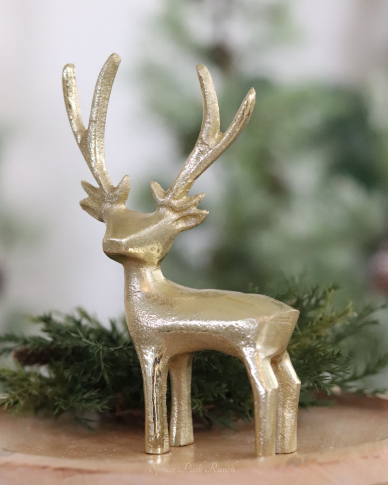 Gold Reindeer Figurine