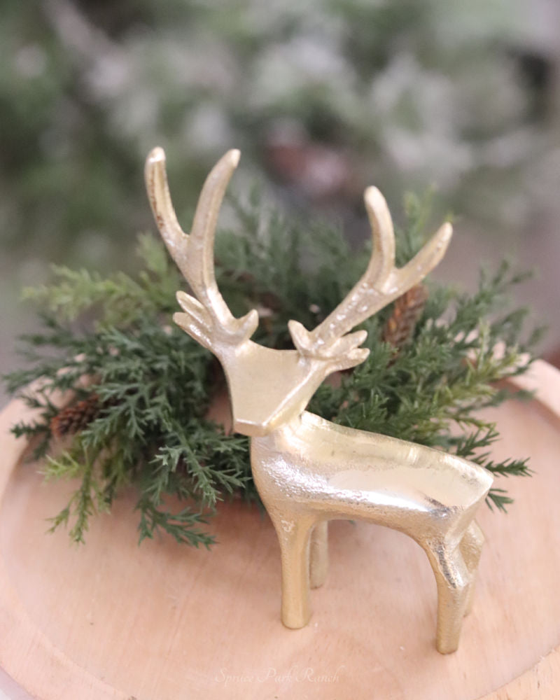 Gold Reindeer Figurine