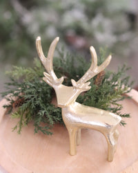 Gold Reindeer Figurine