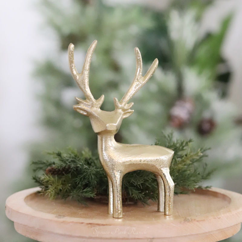 Gold Reindeer Figurine