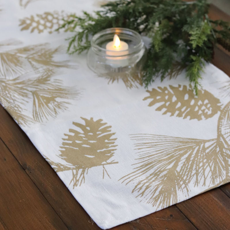 Gold Pinecone Textile Collection