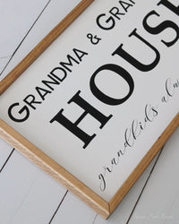 Grandma And Grandpa's House Wood Sign