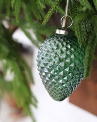 Green Glass Pinecone Ornament