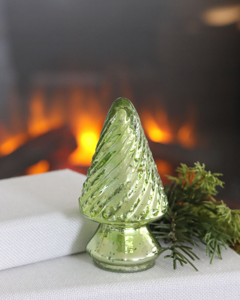 Mini Green Mercury Glass Christmas Tree