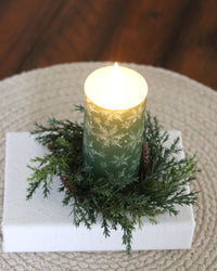 Green Snowflake LED Votive Candle