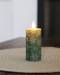 Green Snowflake LED Votive Candle