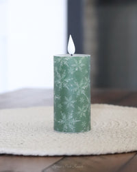 Green Snowflake LED Votive Candle