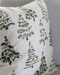 Green Trees Natural Cotton Throw Pillow