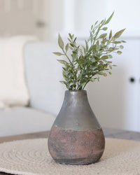 Ceramic Vase With Grey Glazed Top