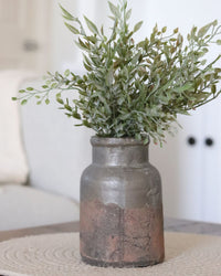 Ceramic Vase With Grey Glazed Top