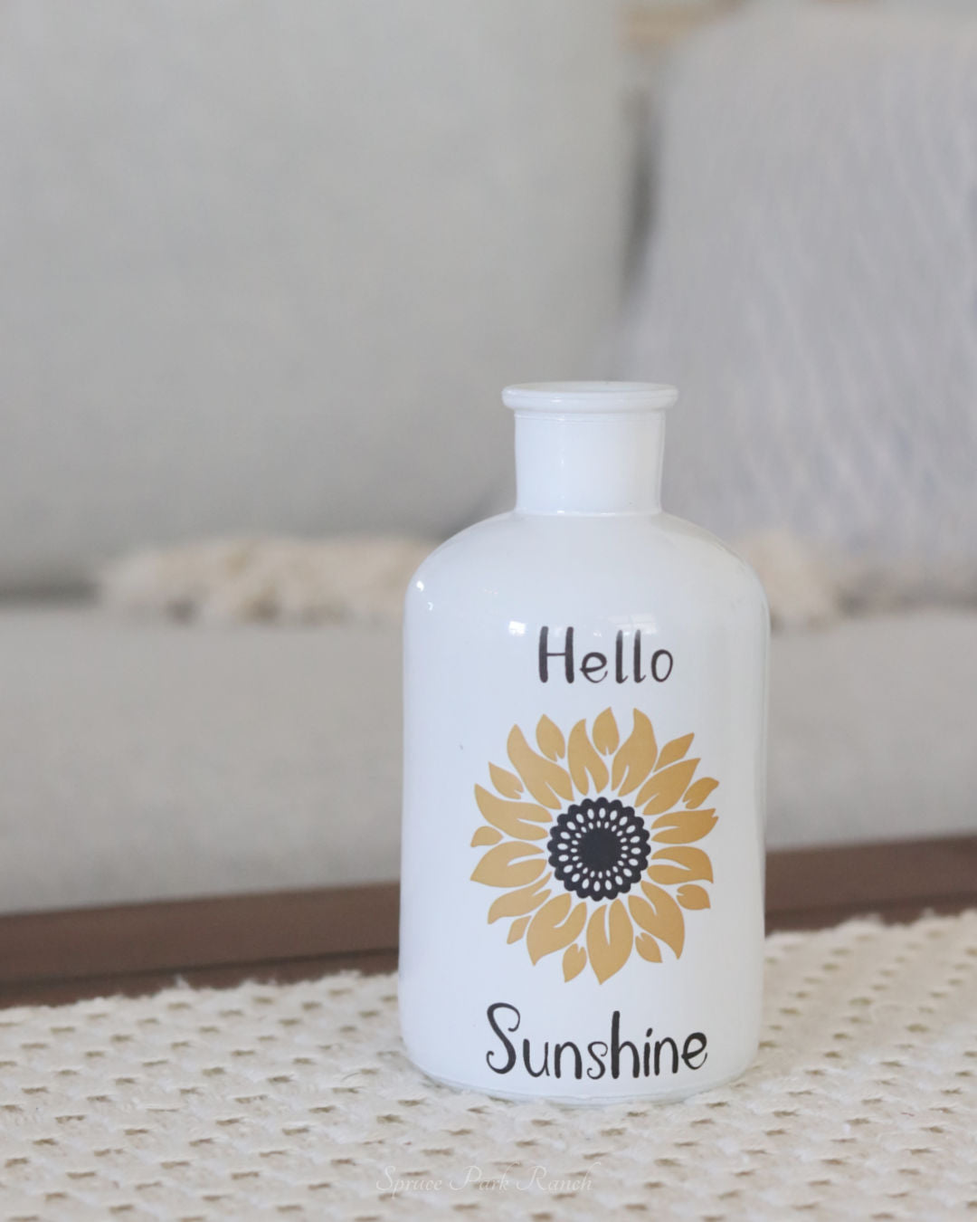 Hello Sunshine Sunflower Glass Jar