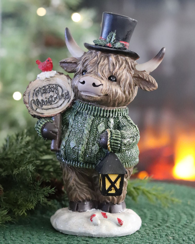 Holiday Highland Cow in Knit Sweater
