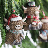 Holiday Highland Cow Ornament
