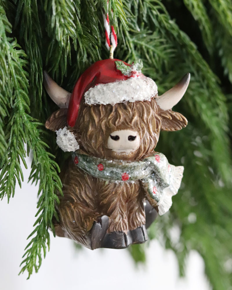Holiday Highland Cow Ornament
