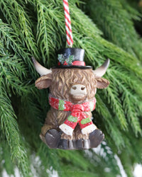 Holiday Highland Cow Ornament