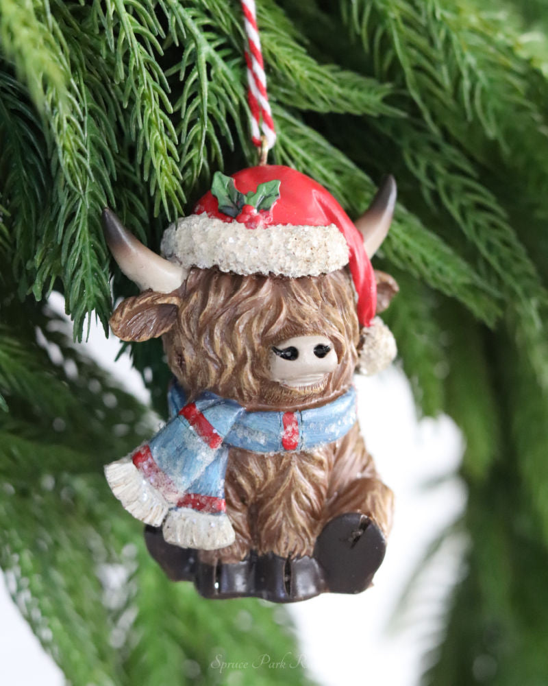 Holiday Highland Cow Ornament